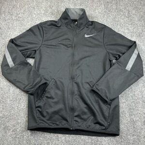 NIKE Dri-Fit Full Zip Up Athletic Running Jacket Black/Grey size: Small
